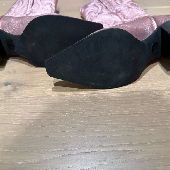 Jeffrey Campbell Metallic Rose Pink Western Boots - Picture 3 of 3